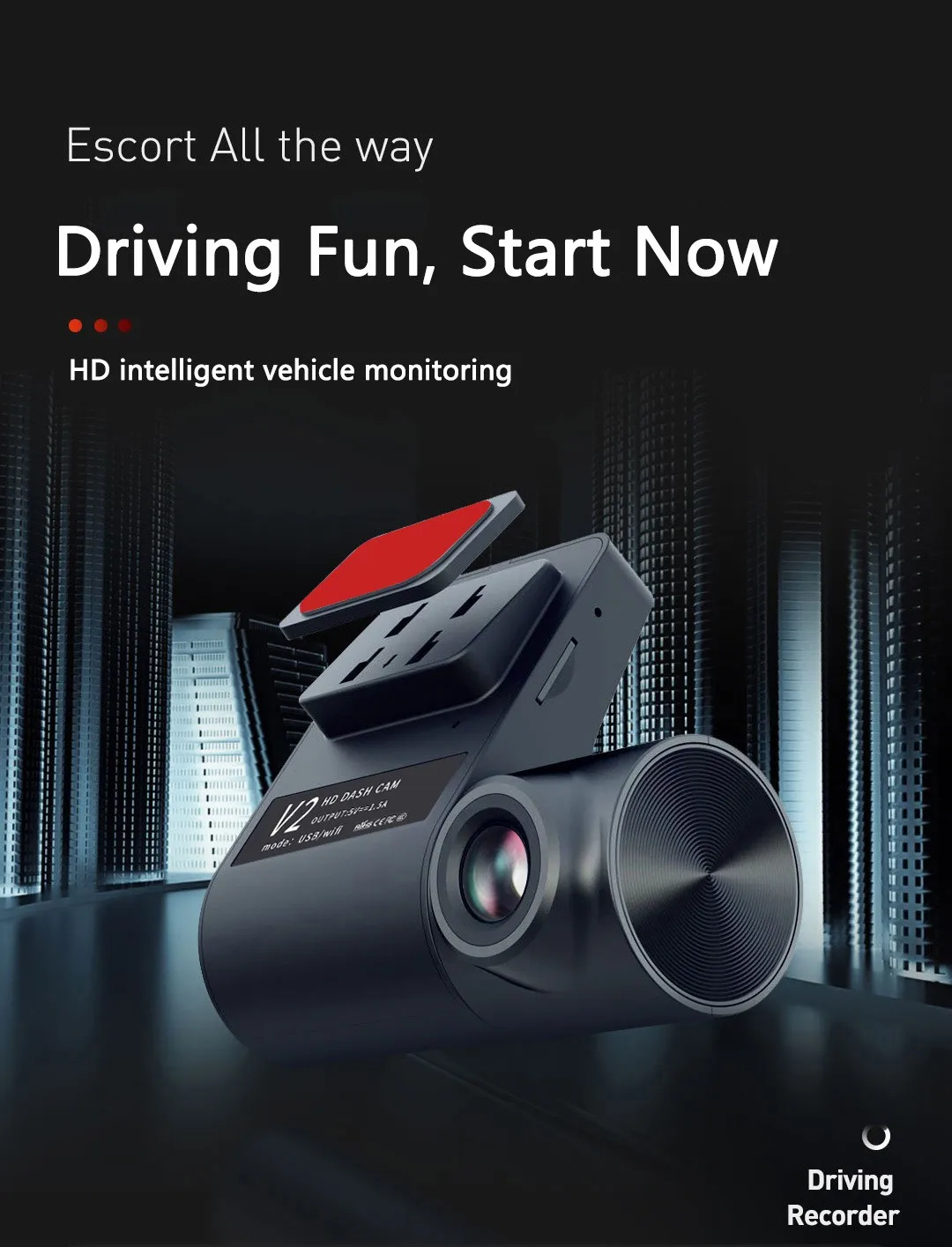 1080P USB Hidden Car DVR Video Recorder WIFI Connect Dash Cam with 170 Wide Angle Loop Recording G-Sensor Car Black Box