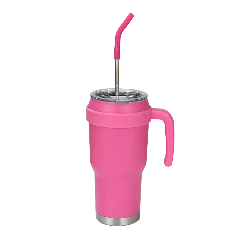 Modern Style Travel Coffee Mug Double Wall Handle Mug Stainless Steel Car Cup Water Cup 1200ML Vacuum Insulated Beer Tumbler