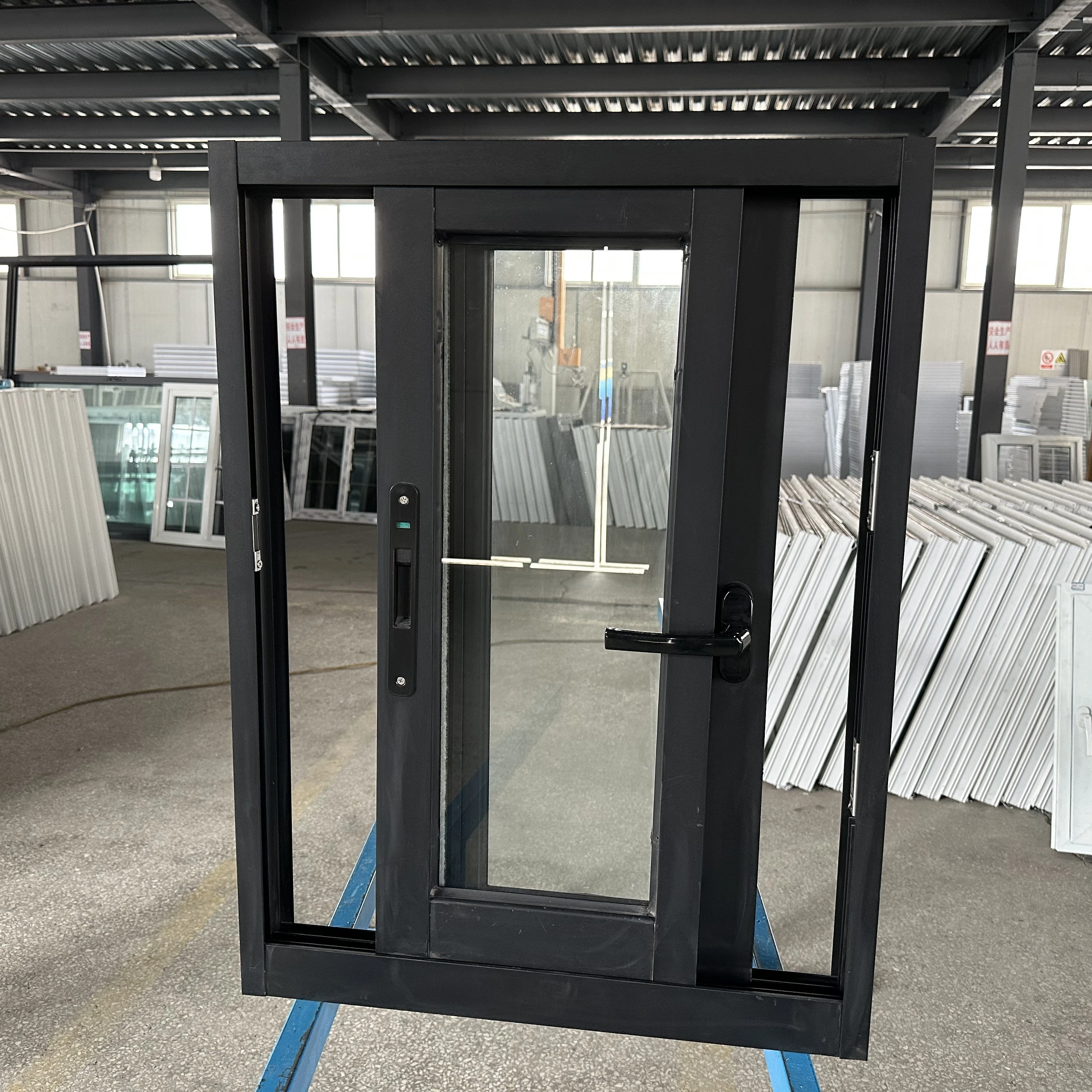 Anti-Mosquito Black Aluminium Burglar Proof Sliding Window Grill Design double glass sliding window