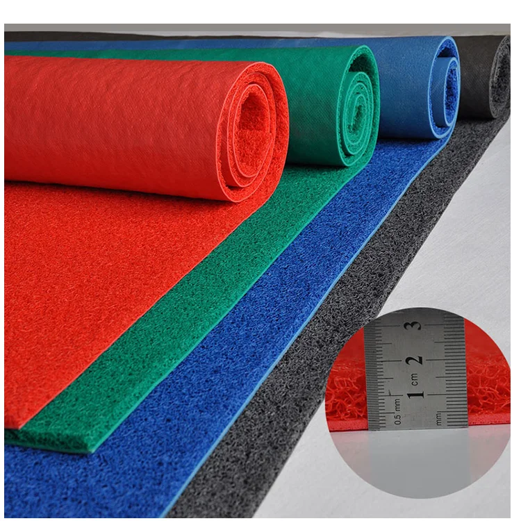 durable custom Vinyl Loop Scraper Matting plastic spaghetti noodle punch carpet PVC Coil Mat commercial floor mat rolls