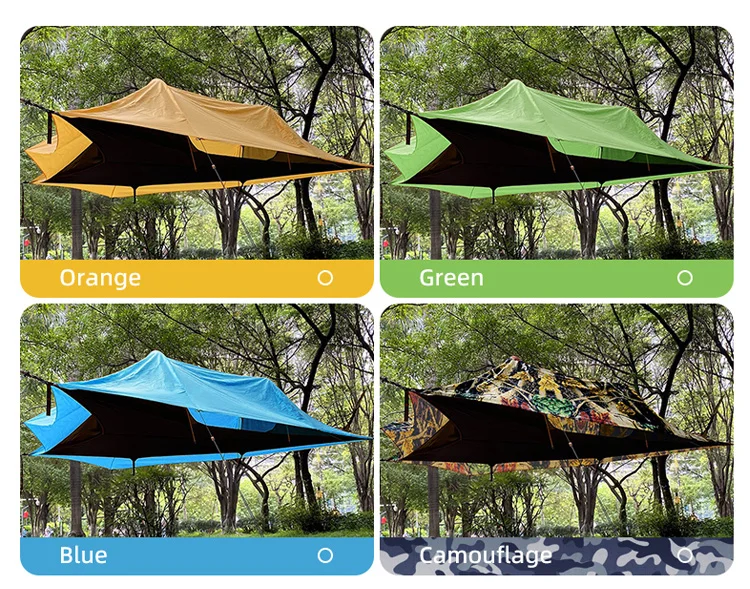 Camping Family Big Triangle Hammock Outdoor Hammock Rain Fly Tarp Mosquito Net Hammock Tent House Luxury