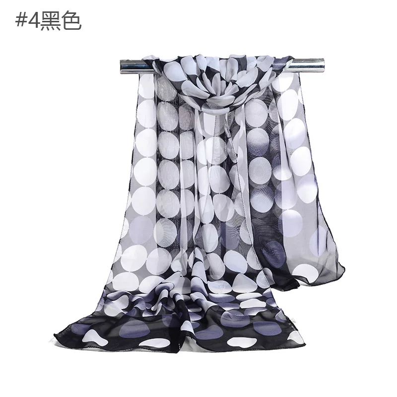 New arrivals fashion round pattern printed women chiffon scarf high quality print chiffon scarves for ladies