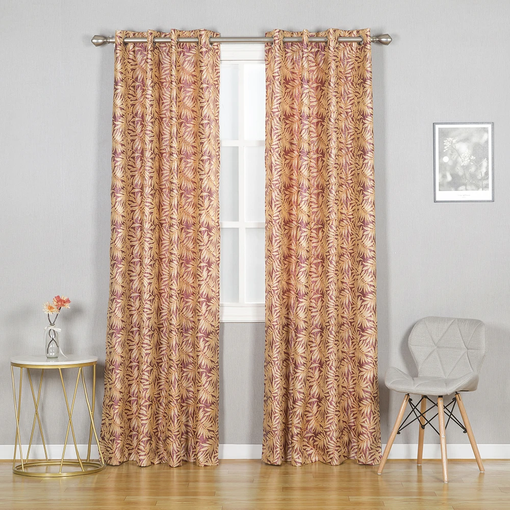 Thick Plant Jacquard Black Out Window Curtains for Living Room Bedroom Luxury Red Color Kitchen Curtains Available