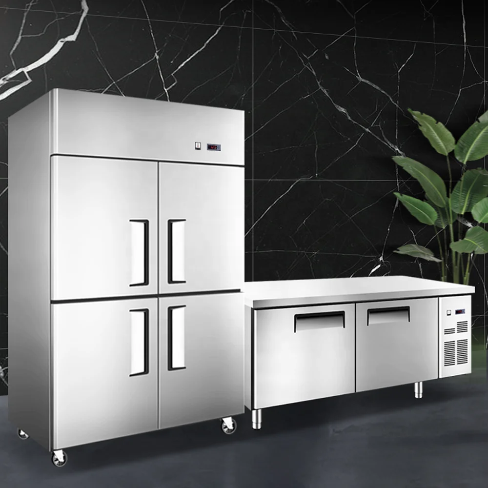 Commercial Direct Cooling System 4 Door Reach-in Restaurant Kitchen Fridge Vertical Refrigerator