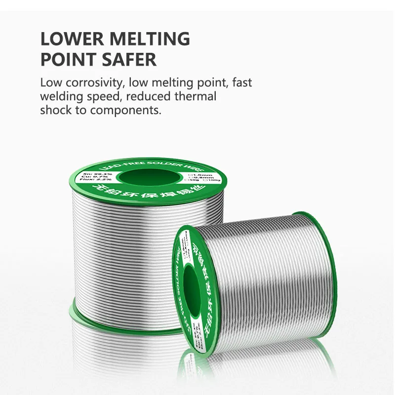 Manufacturers Direct Sales Large Roll Solder Wire 0.8 1.0mm Halogen-free Environmental Lead-free Solder Wire 1000G Smooth Tin