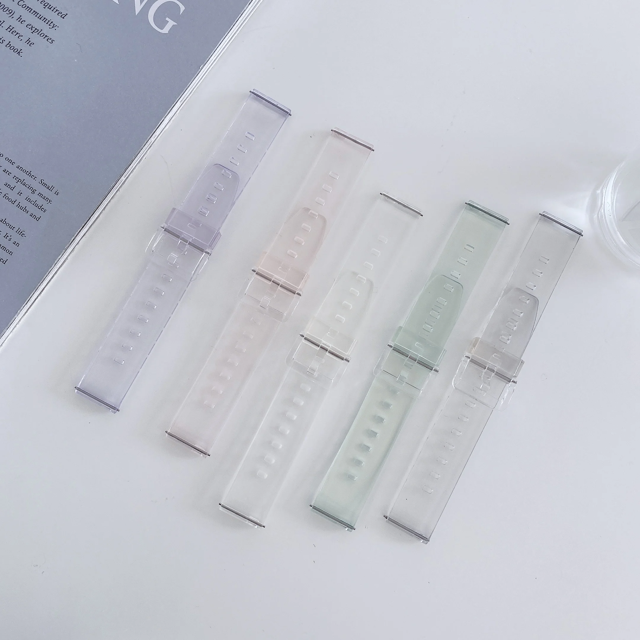 Color Change In Sunlight 20mm 22mm Wrist Band Transparent Clear Jelly TPU Strap For Samsung Galaxy Watch 6 5 4 3 Band