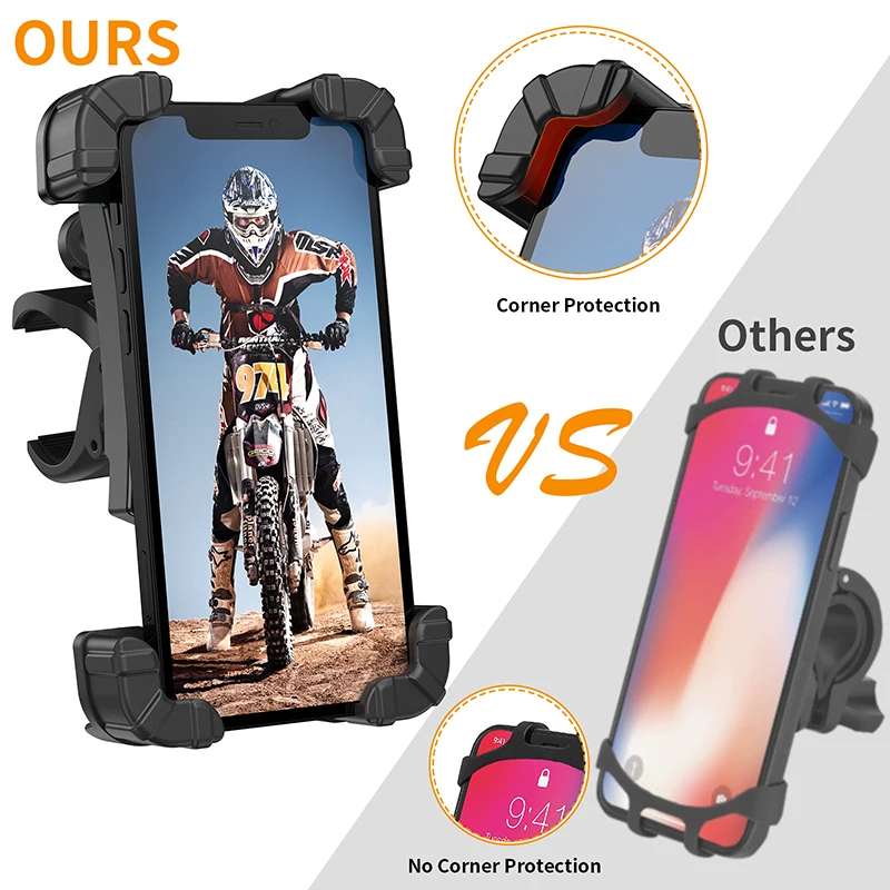 Bicycle Mobile Phone Bracket Navigation Stand 360 Free Rotation For Bike Motorcycle Handlebar Holder Smartphone Phone Mount