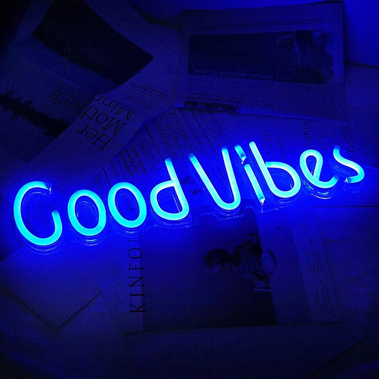 Dropshipping Light Led Custom USB Decoration Light Game Room Gaming Design Personalized Truck Cave 3D Words Good Vibes Neon Sign
