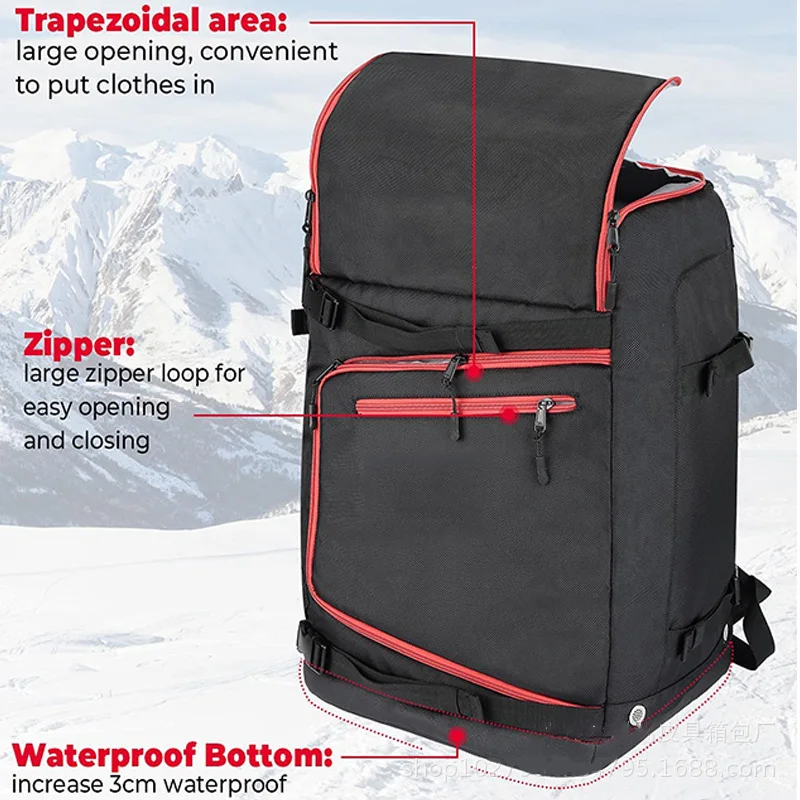 Custom Ski Equipment Bag Snowboard Boots Ski Boot Backpack For Men