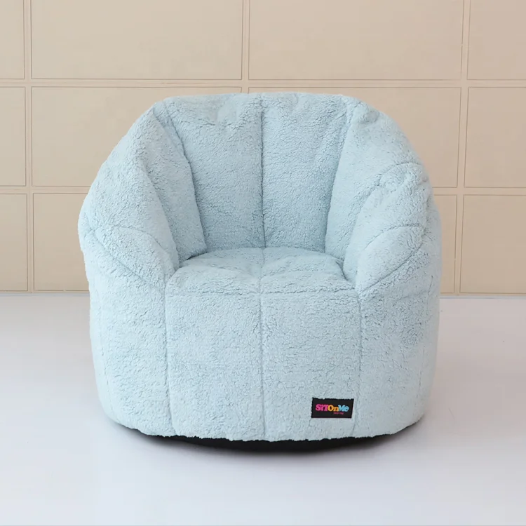 Living Room General Use Beige Fleece Morocco Seat Chair Customize Indoor Bean Bag Sofa