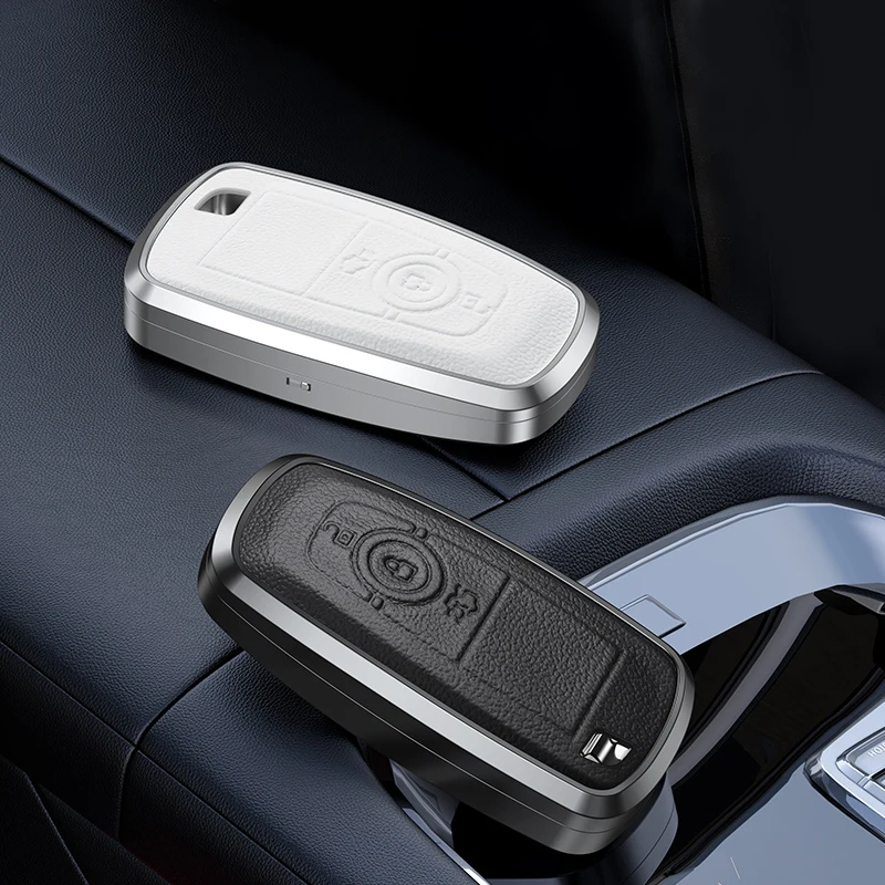 Factory Direct Sale Leather Four Button Car Smart Key Case Cover For Ford/EVOS/Explorer