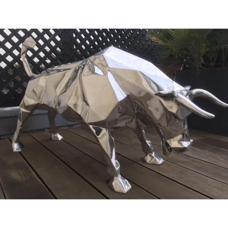 Contemporary abstract art design stainless steel hollow horse sculpture