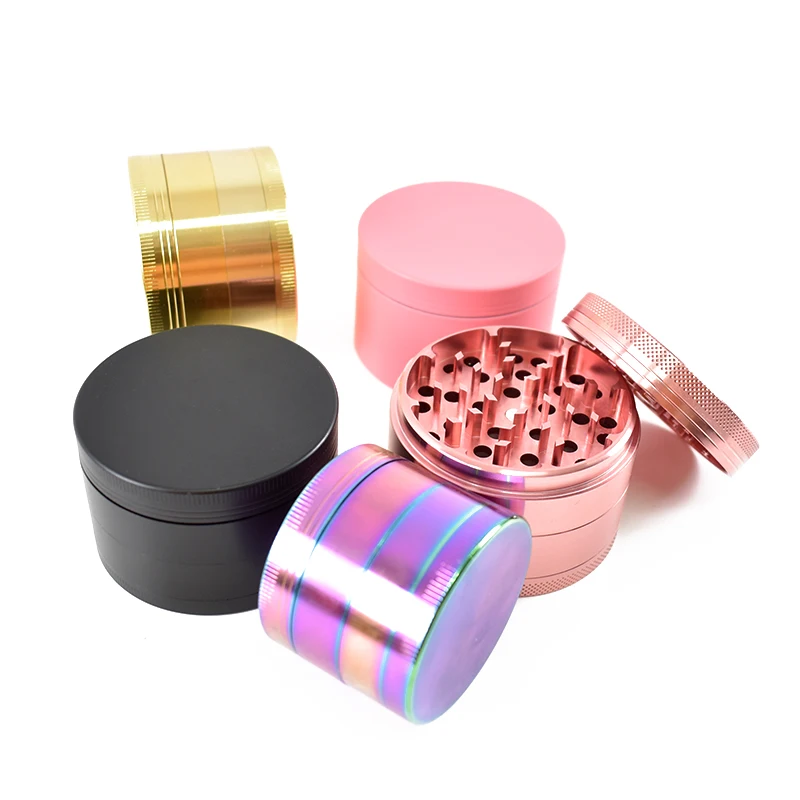 Classic custom logo dry 4 piece plain aluminum alloy girl pink zinc metal herb grinder