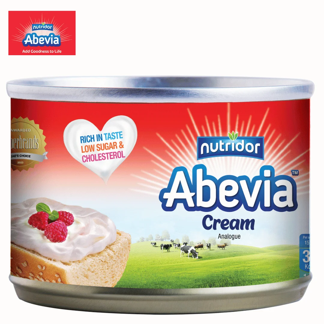 UAE s Finest Abevia Cream Analogue Low Cholesterol Rich in Vitamin D Recombined with Vegetable Fat 155g Dairy Product