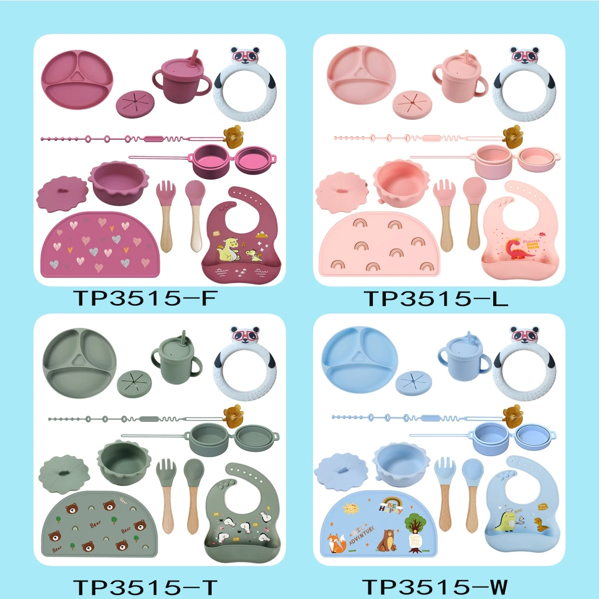 BSCI certification wholesale can customize environmental protection non toxic suction strong division kids silicone plate sets