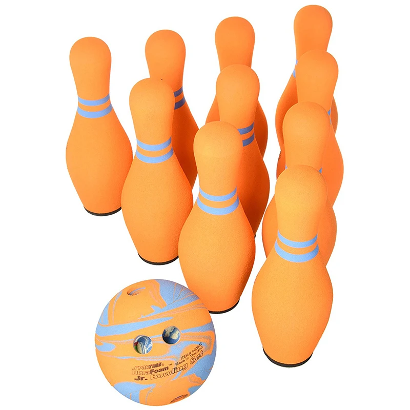 2021 new style EVA foam indoor sport factory kids Bowling ball sets toy game NBR foam 10 pins set of bowling