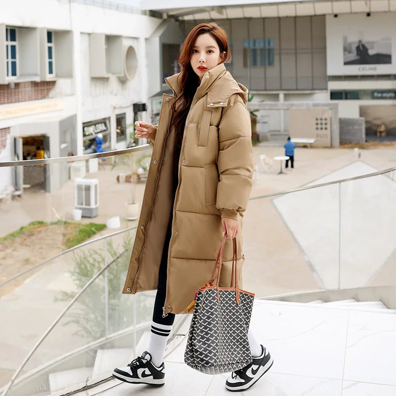 Winter High Quality Women Down Coats Long Plus Size Breathable Plush Warm Windproof Skin Friendly Casual Coat