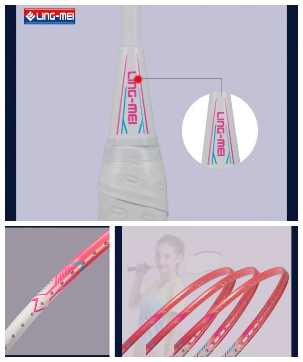 badminton racket  Set Wholesale  full carbon fiber Badminton Racket Lingmei C60