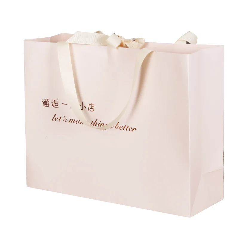 Hot Sale Brand Logo Luxury Black Shopping Paper Pouch Kraft Packing Manufacturers Wholesale Printed Custom Gift Bags