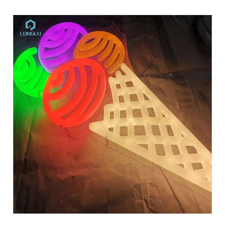 Drop Shipping Fast Delivery Indoor outdoor Advertising 6mm 8mm Ice Cream Custom Neon Signs