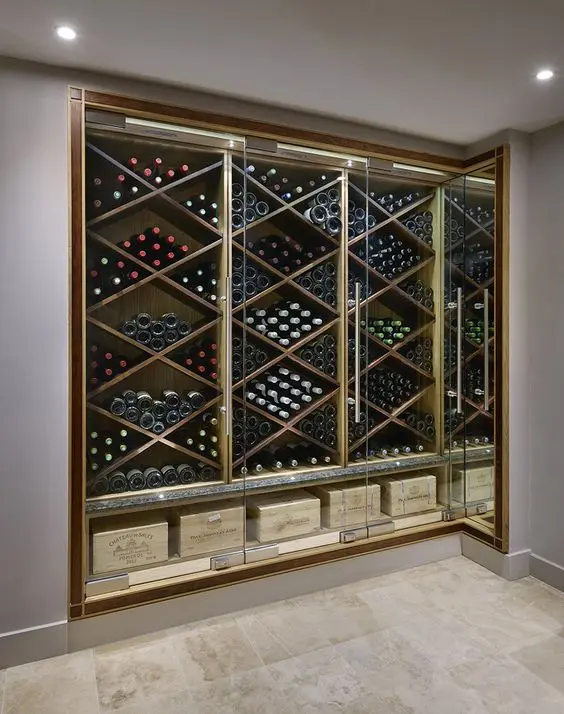 Luxury Modern lounge decor led design modern bar display storage shelves Wine Bar Cabinet