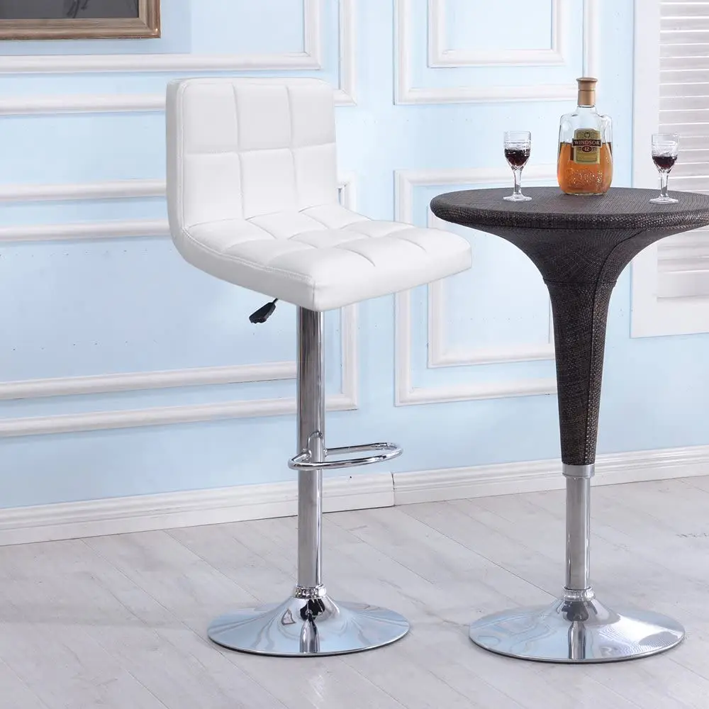 Sillas de bar altas blancas Nordic kitchen counter chair height adjustable pu leather retro bar stool bar chairs