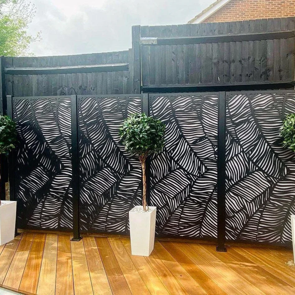 Outdoor Customized Wpc CNC Cut Composite Wood Plastic Composite Privacy Lattice Screen for  Fence Set  Wall Panel and Pergolas