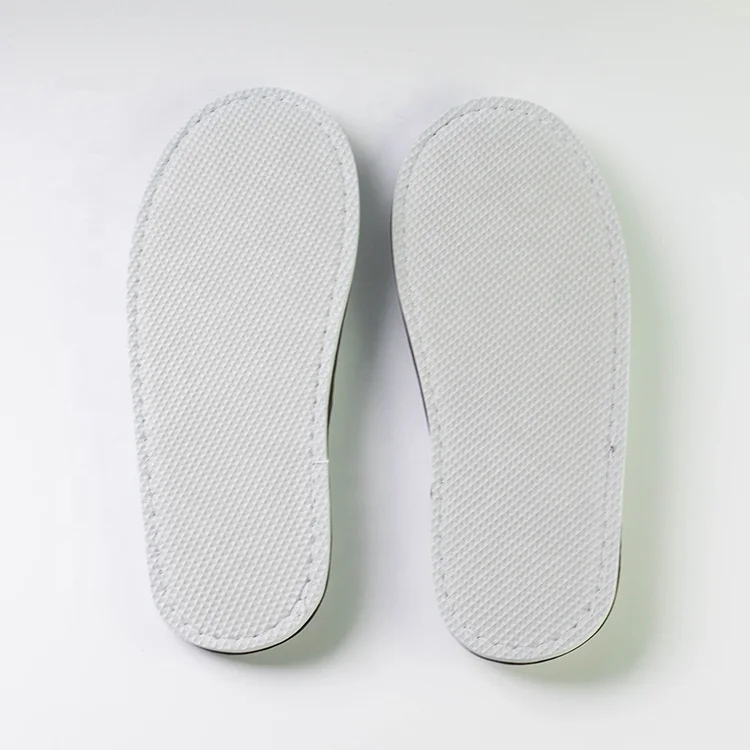 Custom Logo Cheap White Velvet Spa Slippers Hotel Spa Overnight Hotel Slippers