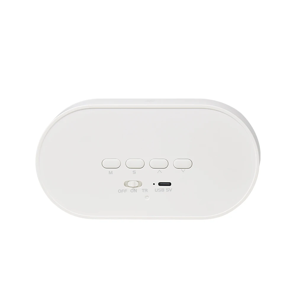 Rechargeable digital night light Touch Dimming Modern fabric covered LED Snooze desk kids alarm clock