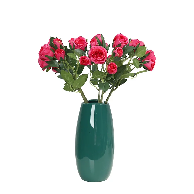 Hot Selling Nordic Home Living Room Decoration Flower Ornaments  Real Touch Artificial Rose Flowers