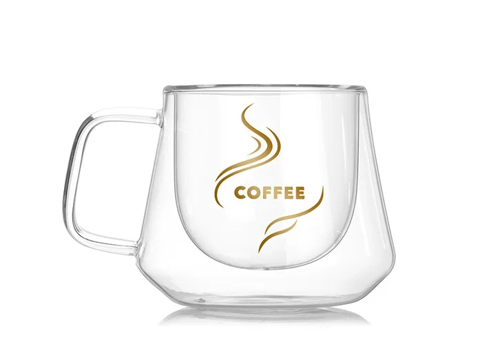 Handmade High Borosilicate Glass coffee mug Double wall Creative Diamond Cup