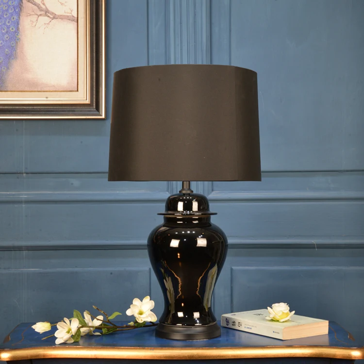 Ceramic chinese decorate bedroom table lamps flower porcelain bedside decorative desk lamp