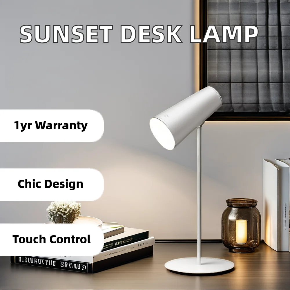 New Arrival Modern LED Desk Lamp Sunset Light Touch Control Multifunction PC Body DC Power Supply Table Lamp for Office Use