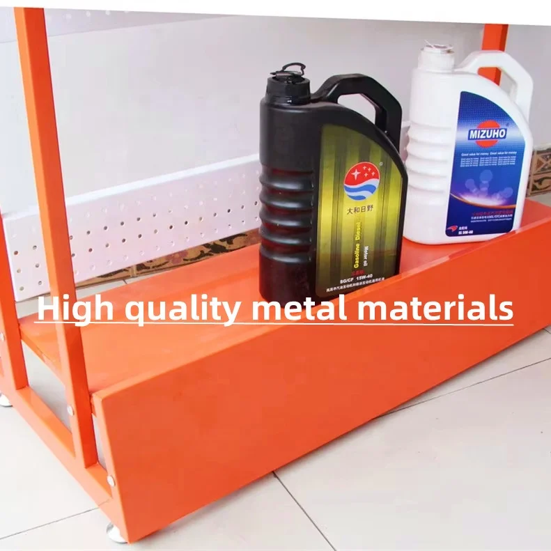 Large Capacity Showroom Store Car Spare Parts Motorcycle Helmet Accessories Engine Oil Lubricant Metal Display Rack Stand