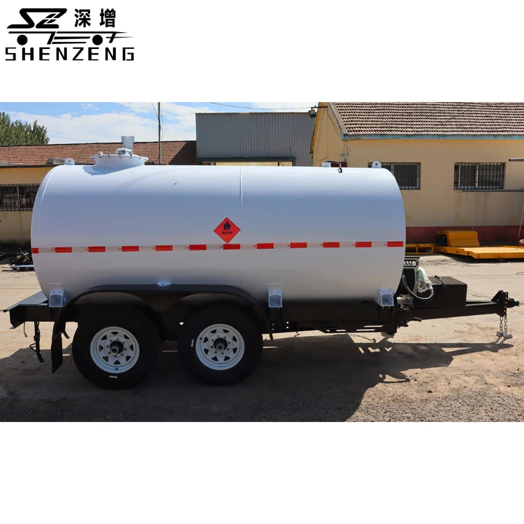 Electric brake 5000L mobile fuel bowser fuel tanker trailer for sale
