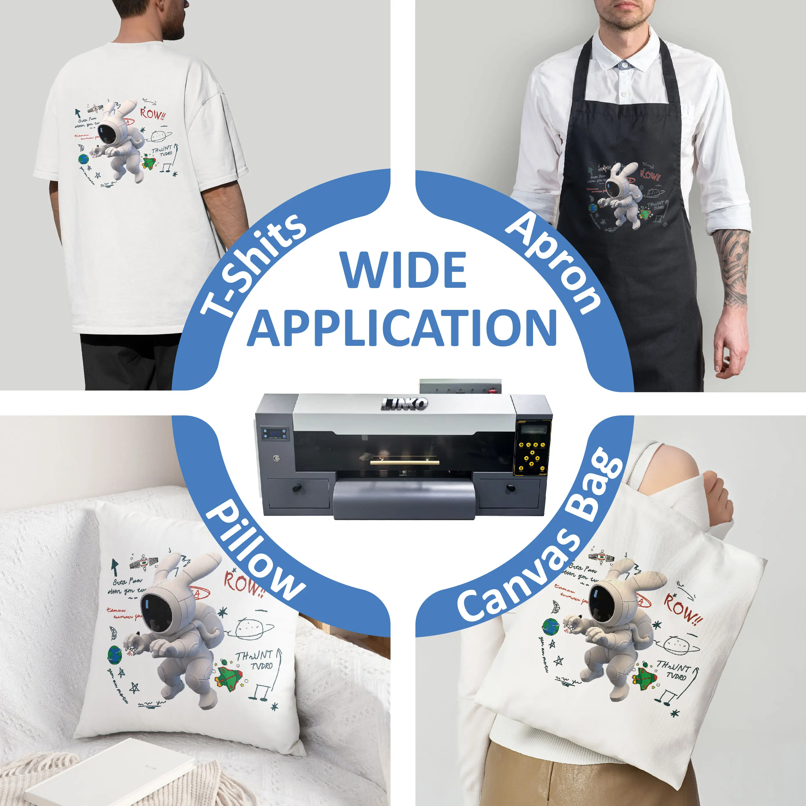 DTF Printer 60cm T-shirt Printing Machine use I3200 printer head for Custom Apparel Printing, Print on Shirts and Any Fabric