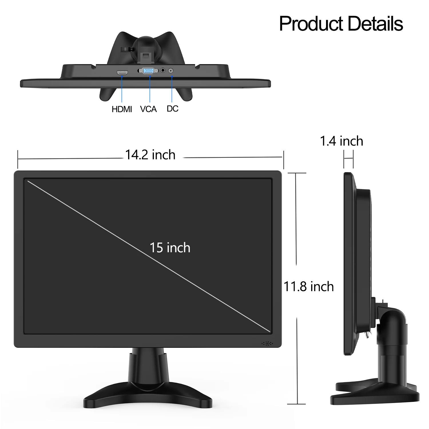 Feihe китайский поставщик 15,4 дюймовый монитор высокой четкости Led 15,4 дюймов