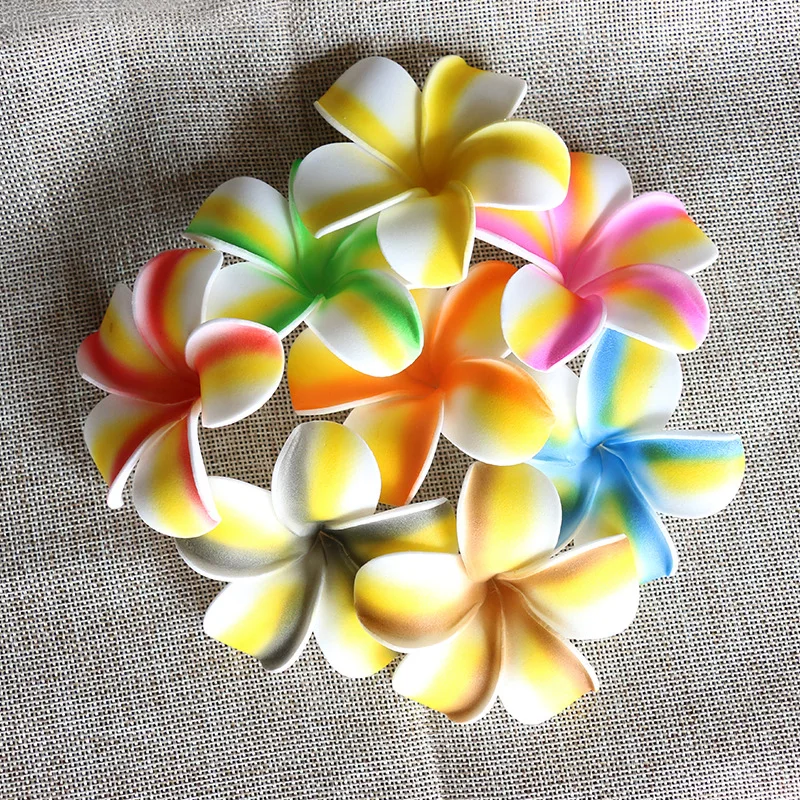 ZHUOOU Hot Sale Foam Frangipani Colorful Plumeria Flower for Head Party Wedding Decoration