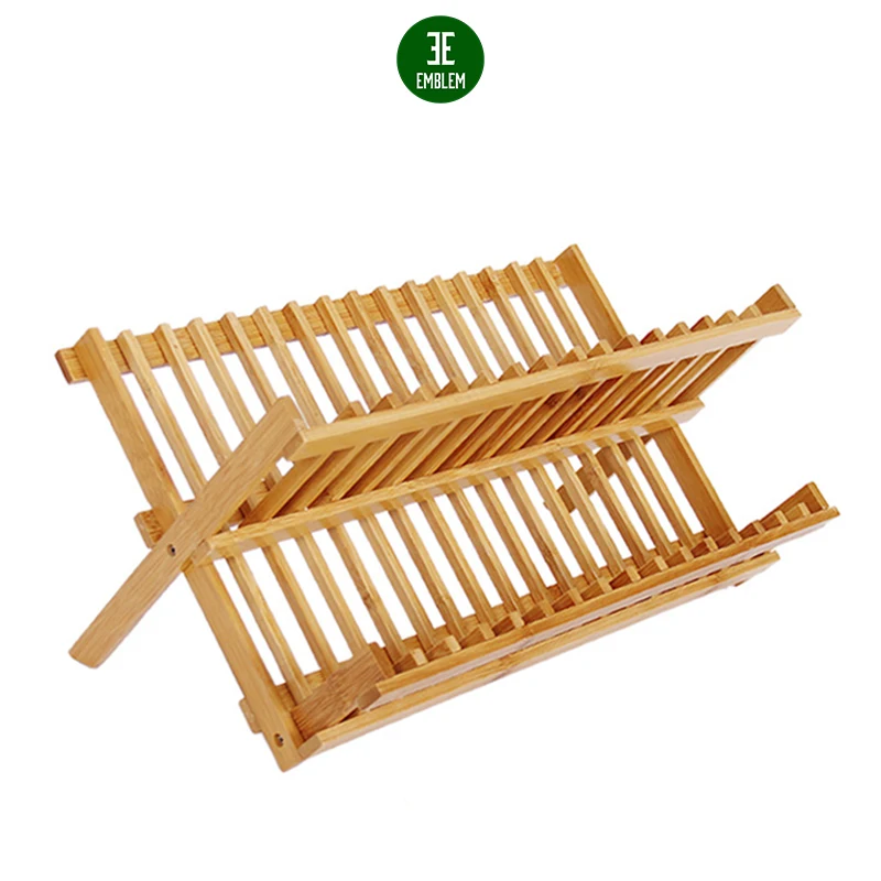 Natural and Eco-friendly and collapsible Bamboo Kitchen Dish Rack