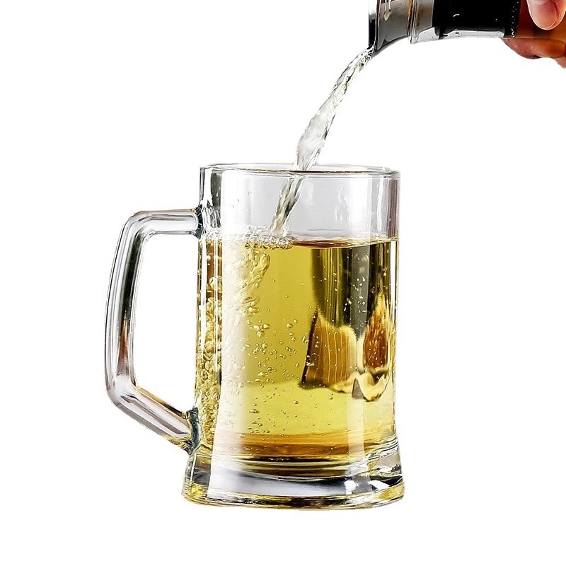 Custom Logo Print  12 oz Crystal Lead-Free Beer Mug With Handle