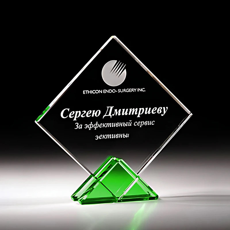Wholesale OEM ODM Glass Diamond Shape Trophy and Medals for International Film Festival Souvenirs