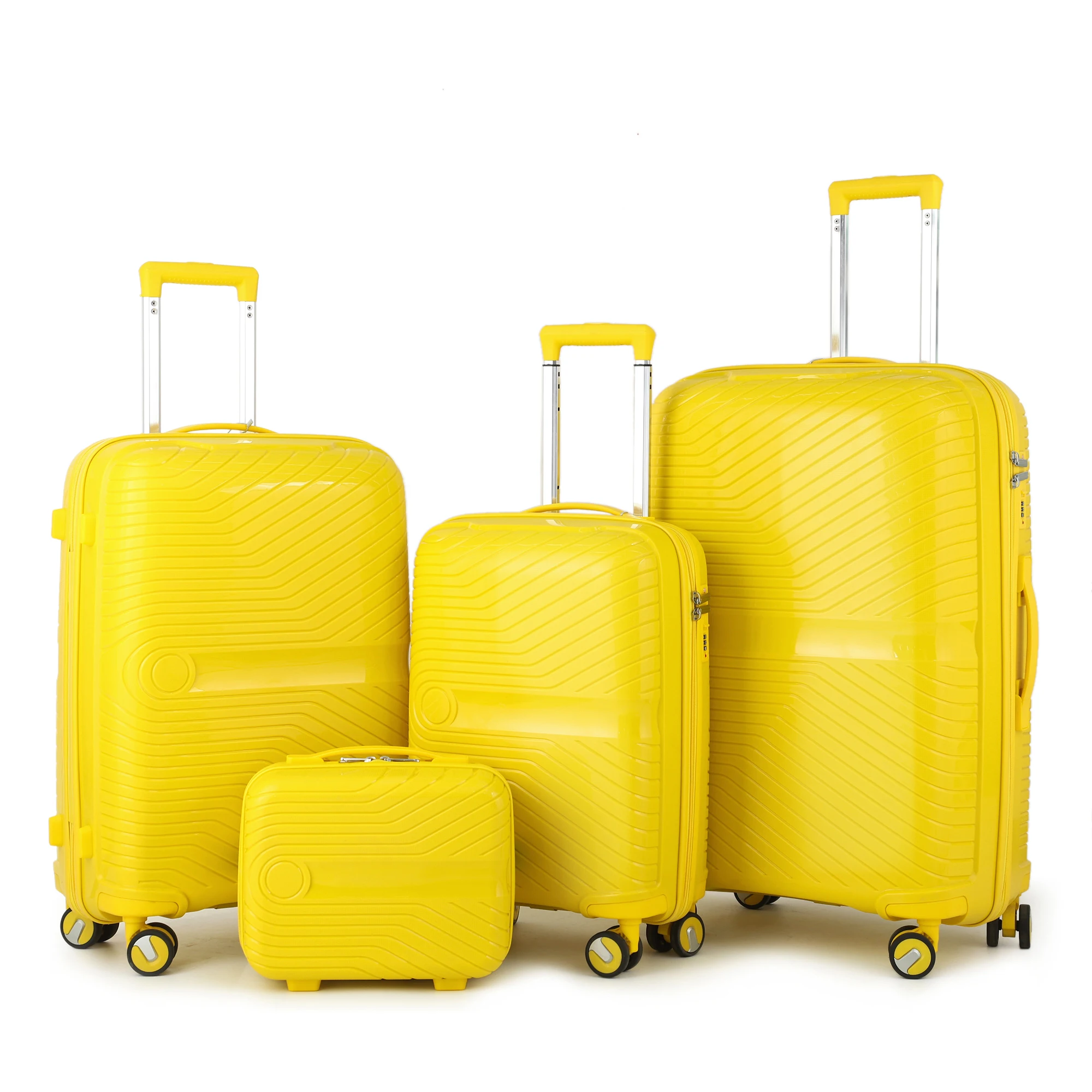 4 Pcs 14/20/24/28 Inch PP Travel Suitcase on Wheels Rolling Luggage Case Suitcase Kit for Wheels Luggage Trolley Luggage Bag