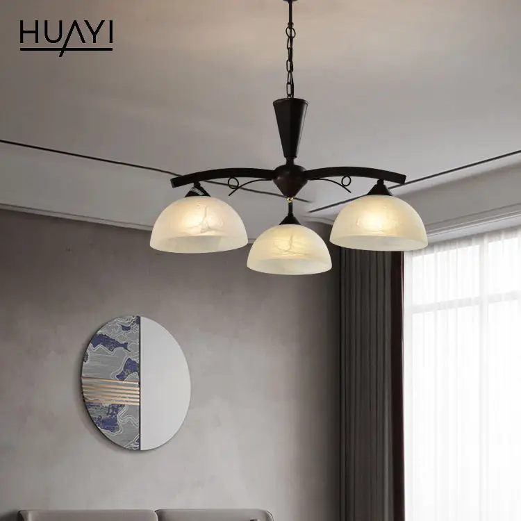 HUAYI Elegant Design Energy Saving Modern Glass Shade Hotel Lobby Home Fancy Pendant Lamp