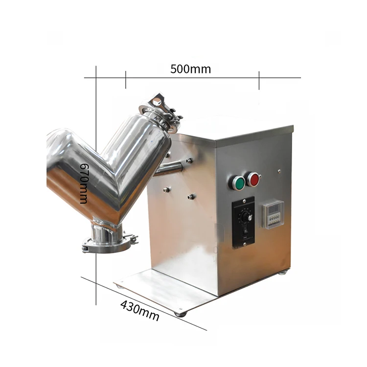 Semi Automatic V Type Chemical Power Mixer Spice Dry Powder Mixing Machine