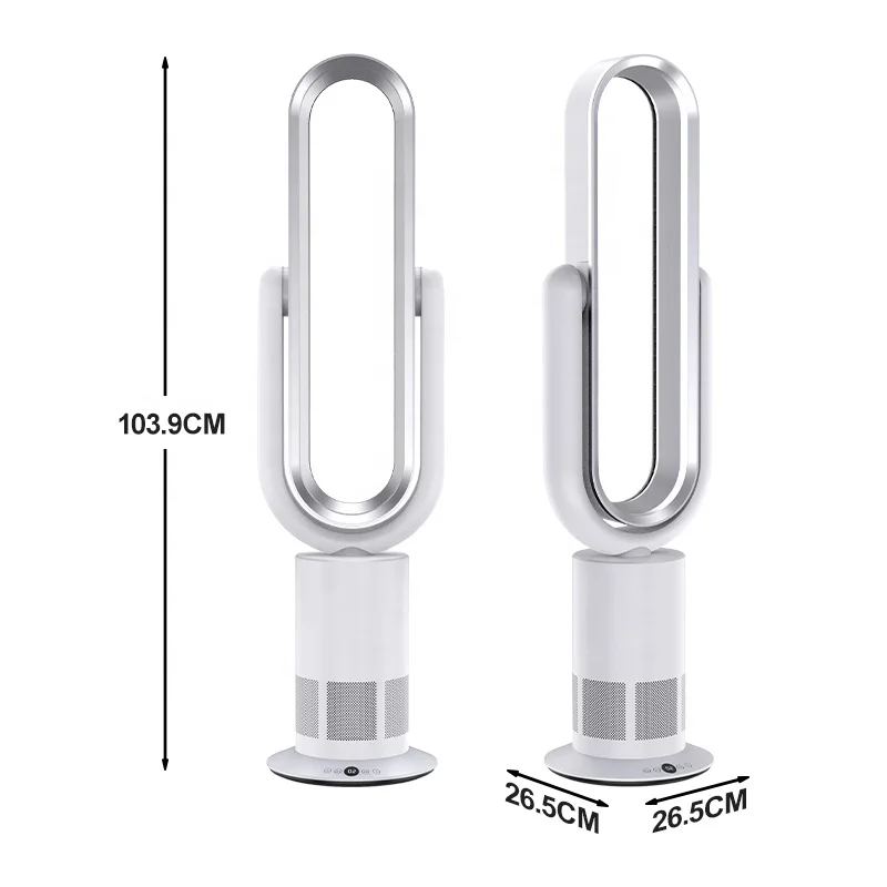2024 new top selling Strong DC motor Low noise household smart oscillate 1-9 hour timed bladeless pedestal fan