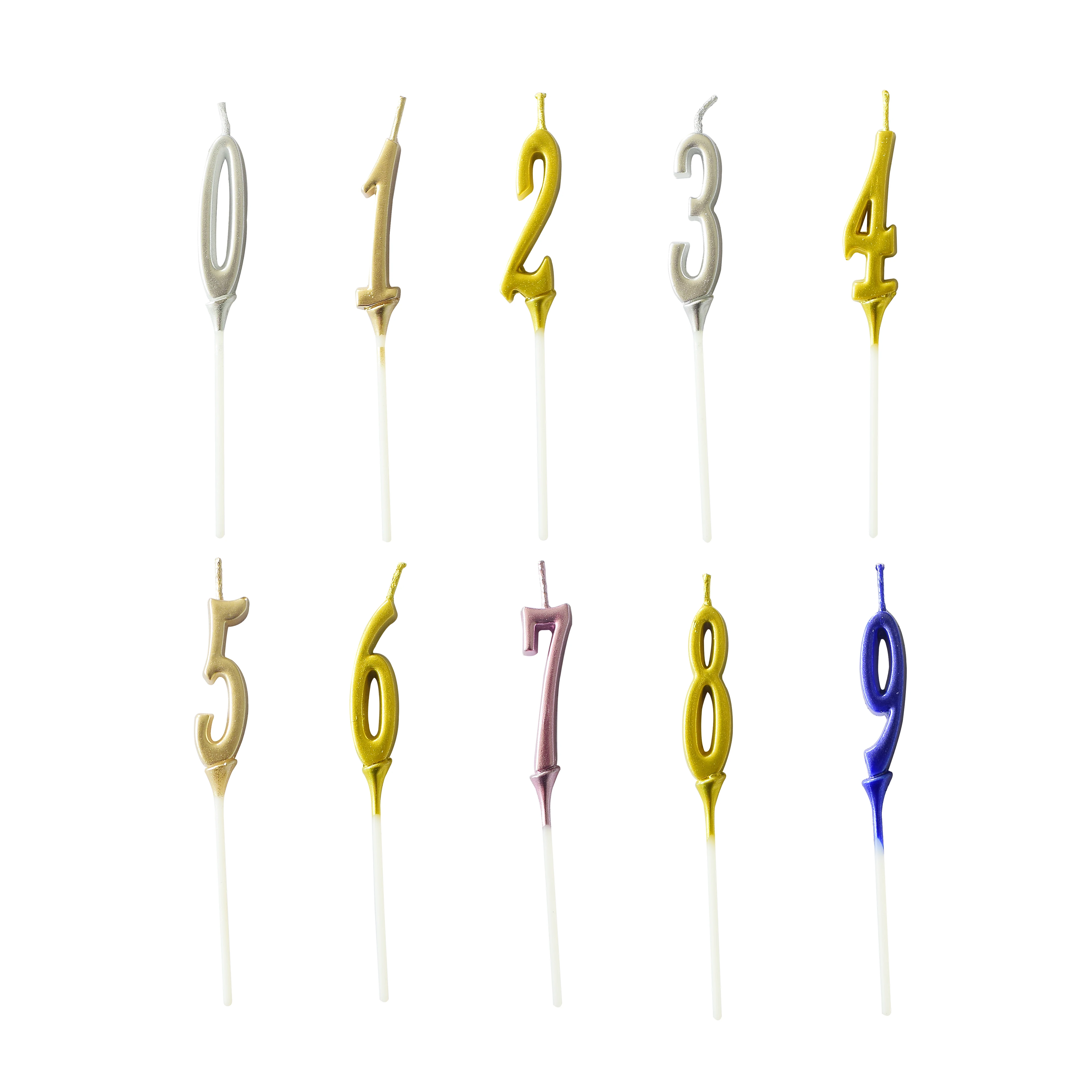 PVC Digit Coated Candle Birthday cake tapper decorative candles