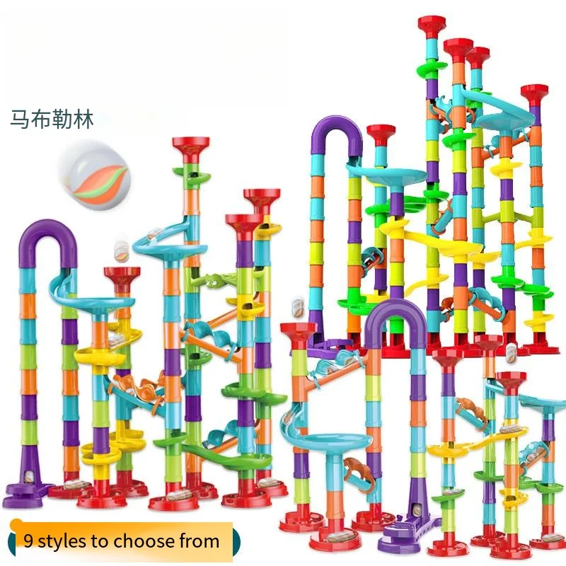 Marble Run Toys Diy Maze Ball Track Marble Run Toy Set Stem Toy Large Intelligent Marble Run Game Set 197pieces Blocks