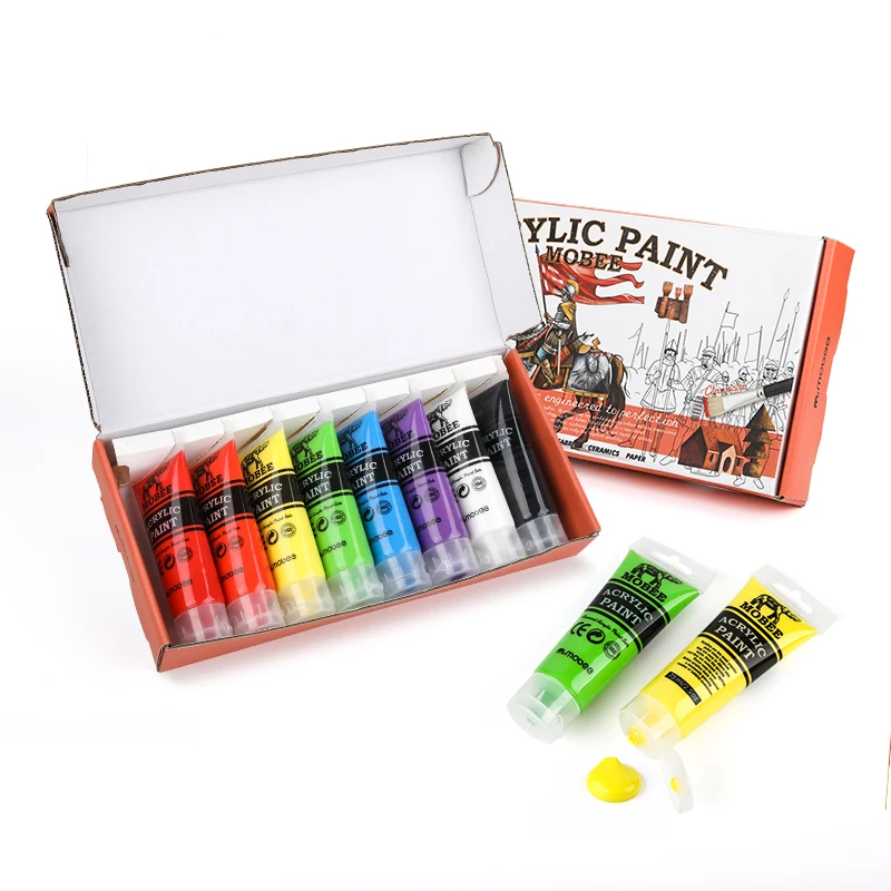 Gxin P-3006-8 classic Acrylic Paint set 8 Colors  professional good color rendering for Aritists Painting