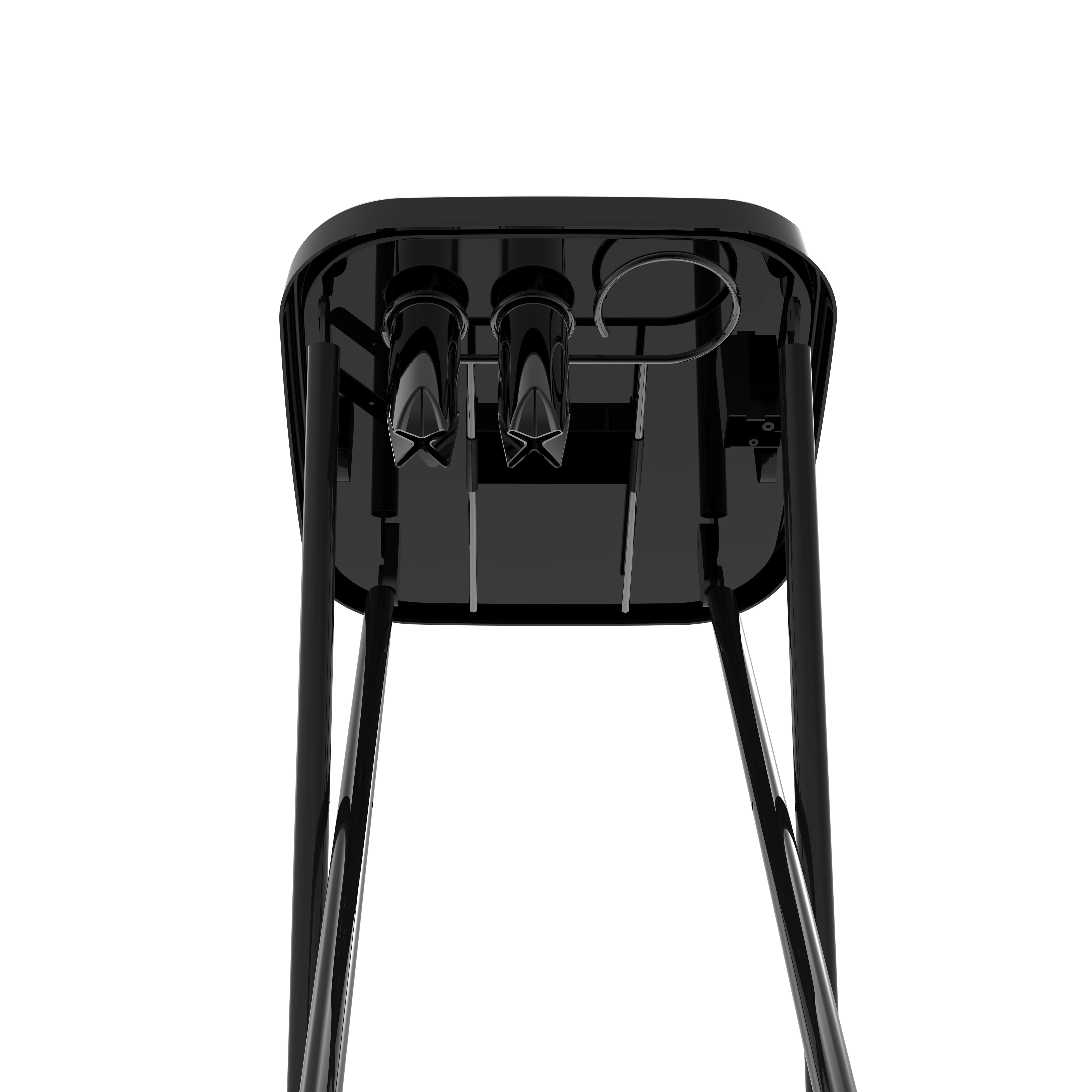 White Salon  Folding  Salon trolley  with Appliance Holders