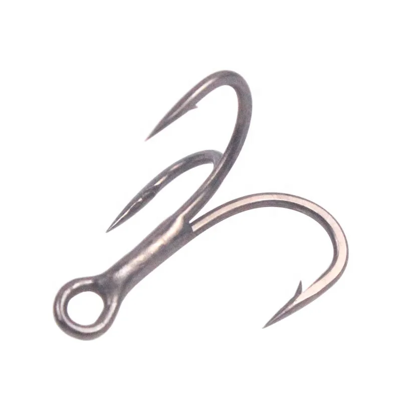 Fishing Treble Hooks 3X Strong Sharp Round Bend 6/8/10 Treblehook for Lures Baits Saltwater Fishing